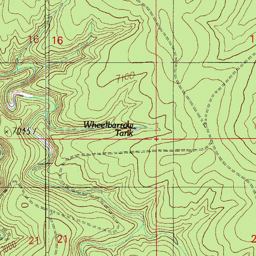 Topographic Map of Wheelbarrow Tank, AZ