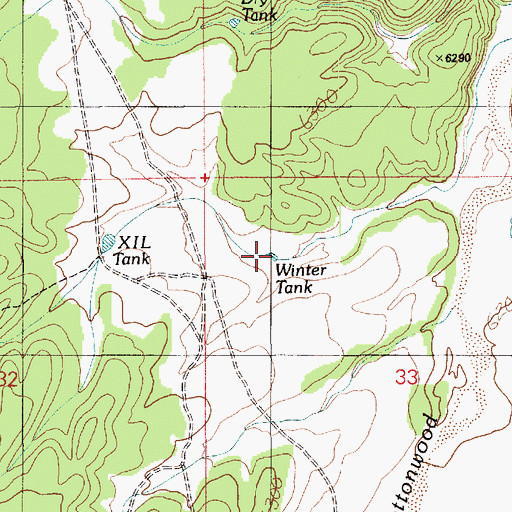Topographic Map of Winter Tank, AZ