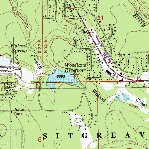 Topographic Map of Woodland Campground, AZ