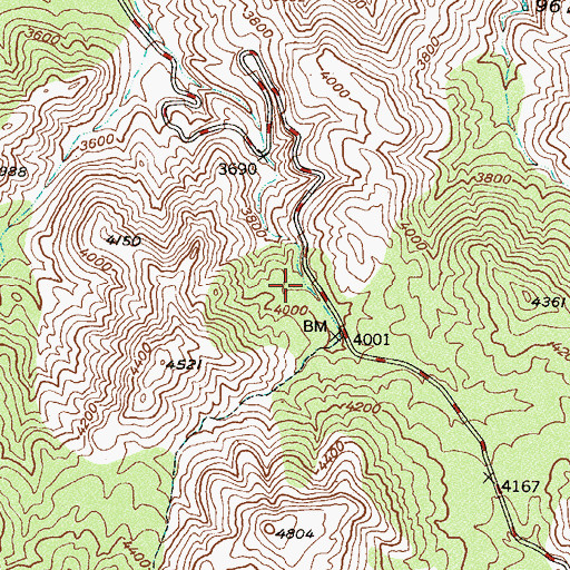 Topographic Map of BM Spring, AZ