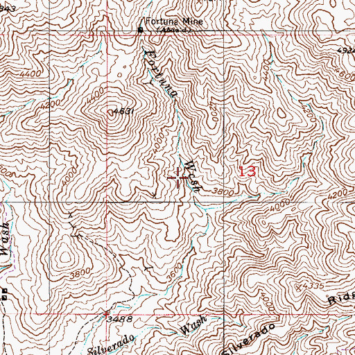 Topographic Map of Bitter Spring, AZ
