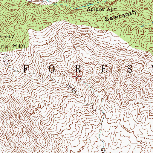 Topographic Map of Black Spring, AZ