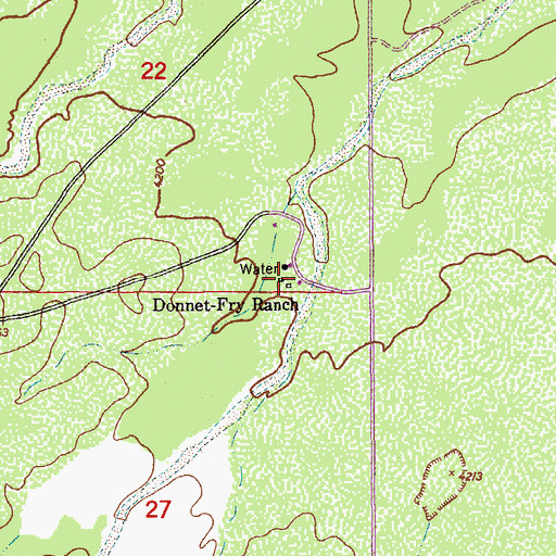 Topographic Map of Donnet-Fry Ranch, AZ
