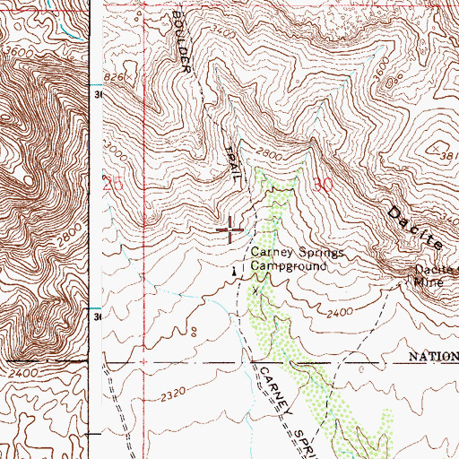 Topographic Map of Carney Spring, AZ