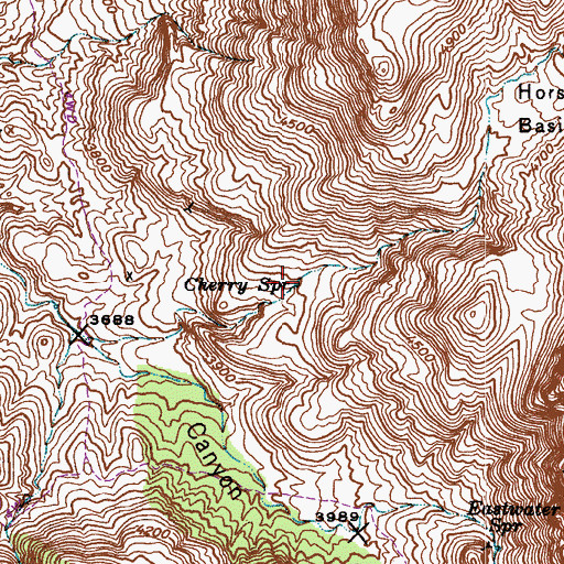 Topographic Map of Cherry Spring, AZ