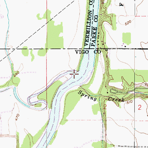Topographic Map of Brouilletts Creek, IN