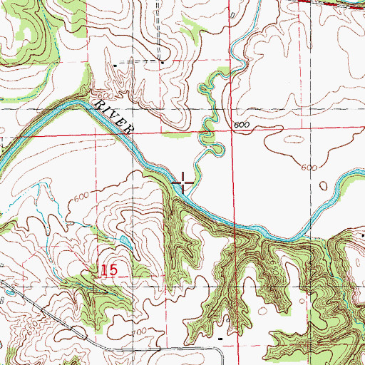 Topographic Map of Cadwell Creek, IL