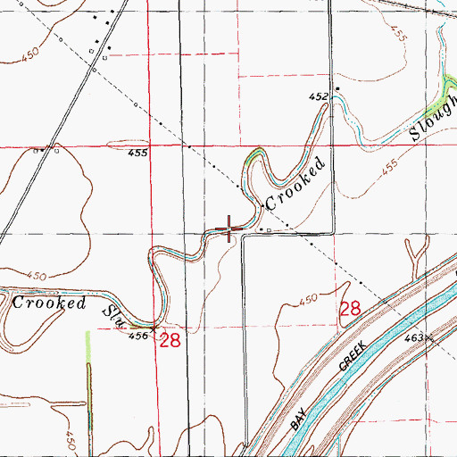 Topographic Map of Crooked Slough, IL