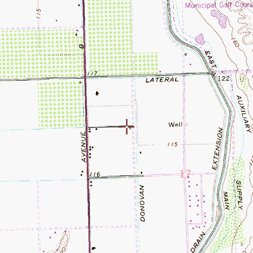 Topographic Map of Donovan Lateral, AZ