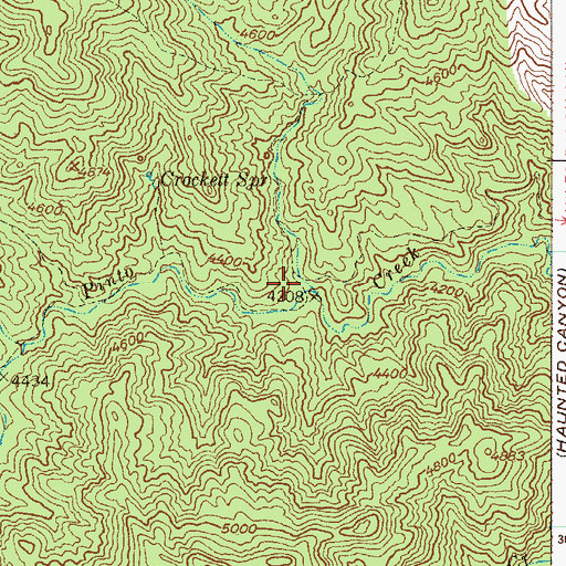 Topographic Map of Crockett Spring, AZ