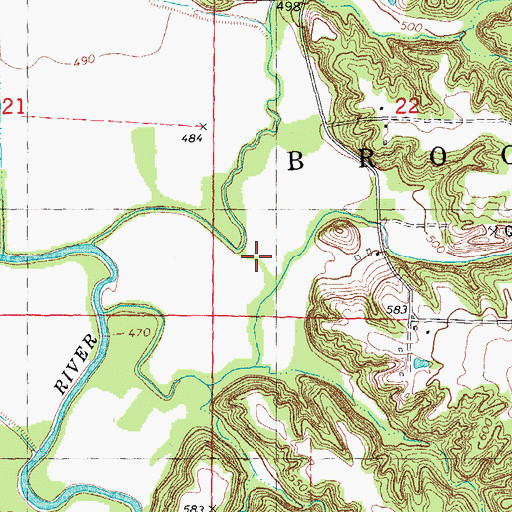 Topographic Map of Honey Branch, IL