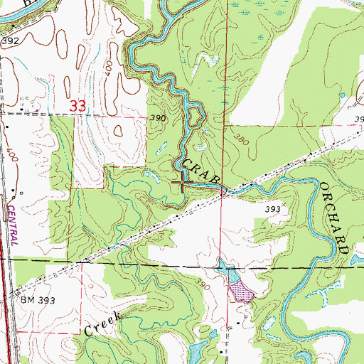 Topographic Map of Little Crab Orchard Creek, IL