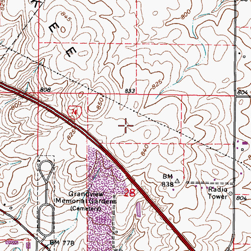 Topographic Map of Yankee Ridge, IL