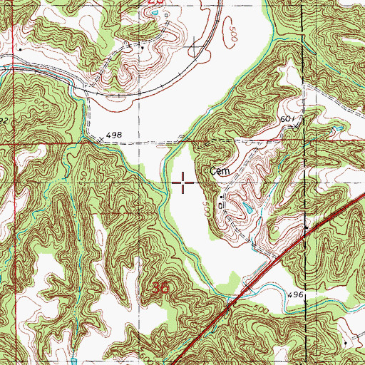 Topographic Map of McKee Branch, IL