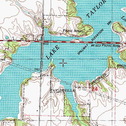 Topographic Map of Lake Taylorville, IL