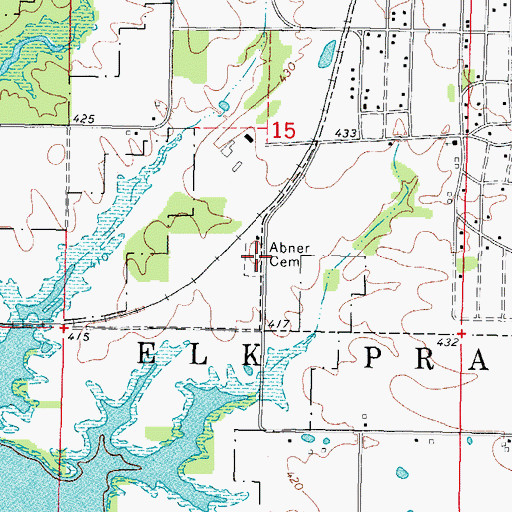 Topographic Map of Abner Cemetery, IL