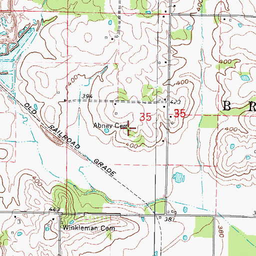 Topographic Map of Abney Family Number 2 Cemetery, IL