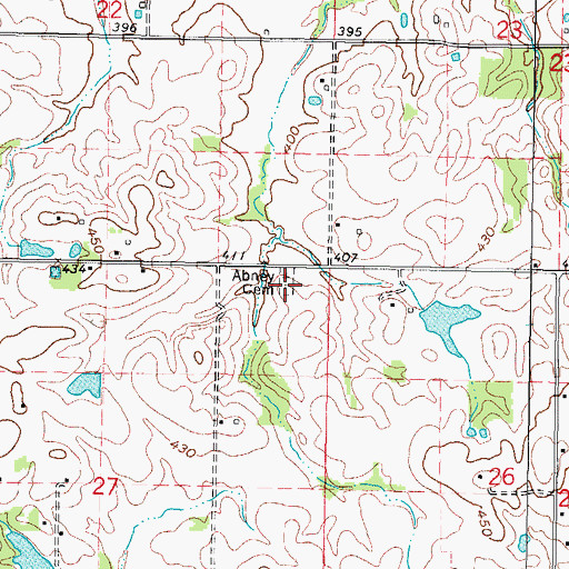 Topographic Map of Abney Family Cemetery, IL