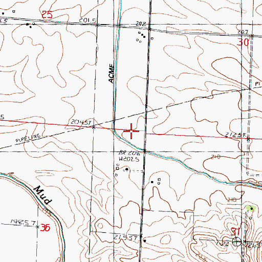 Topographic Map of Acme Ditch, IL