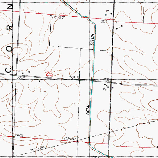 Topographic Map of Acme School (historical), IL