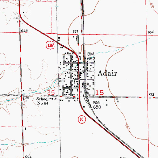 Topographic Map of Adair, IL