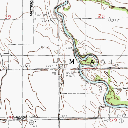 Topographic Map of Adam School, IL