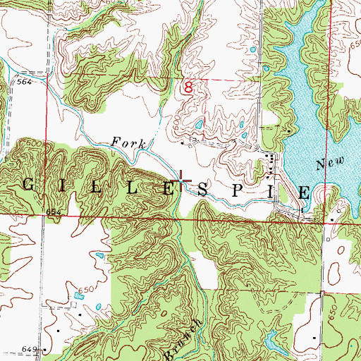 Topographic Map of Adams Branch, IL