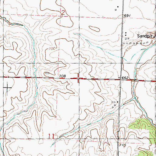 Topographic Map of Adams School (historical), IL