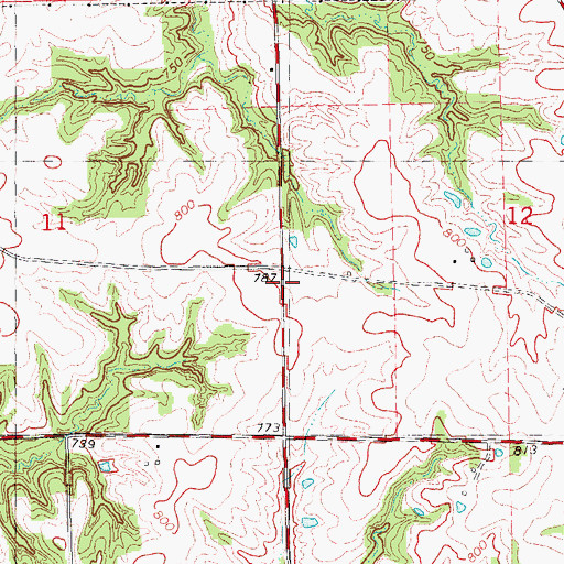 Topographic Map of Akers School (historical), IL