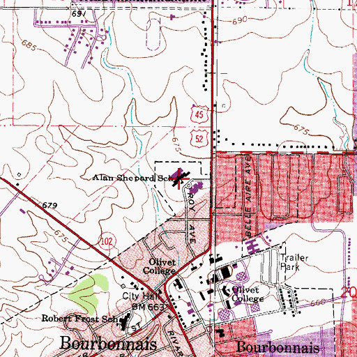 Topographic Map of Alan B Shepard Elementary School, IL