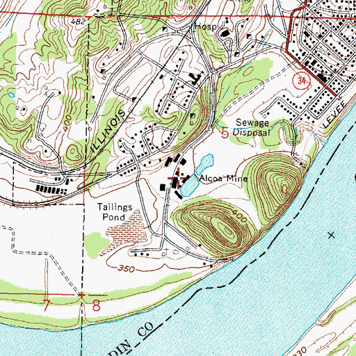 Topographic Map of Alcoa Mine, IL
