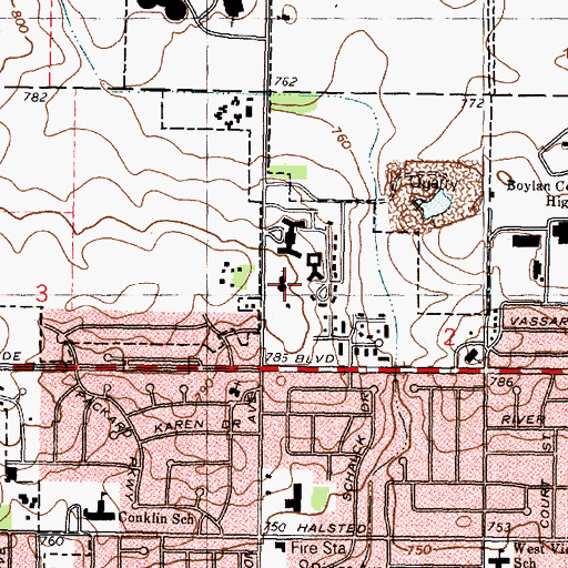 Topographic Map of Aldersgate United Methodist Church, IL