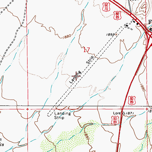 Topographic Map of Florence Junction Airport (historical), AZ