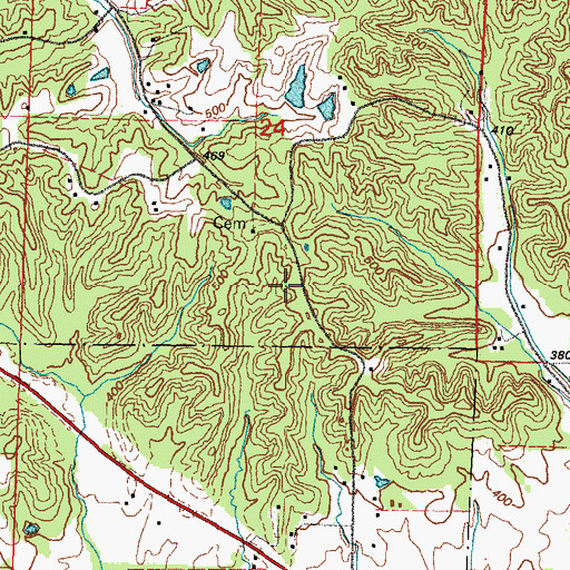 Topographic Map of Alexander Church, IL