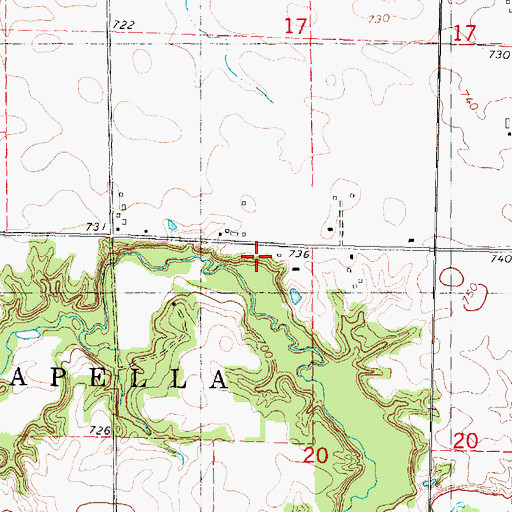 Topographic Map of Alexander School (historical), IL