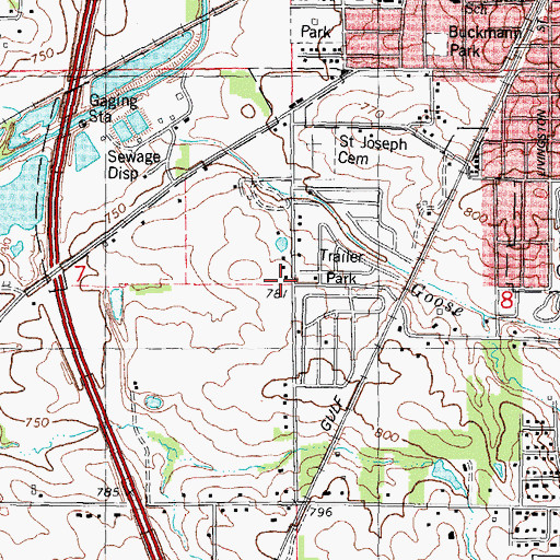 Topographic Map of Alexander School (historical), IL