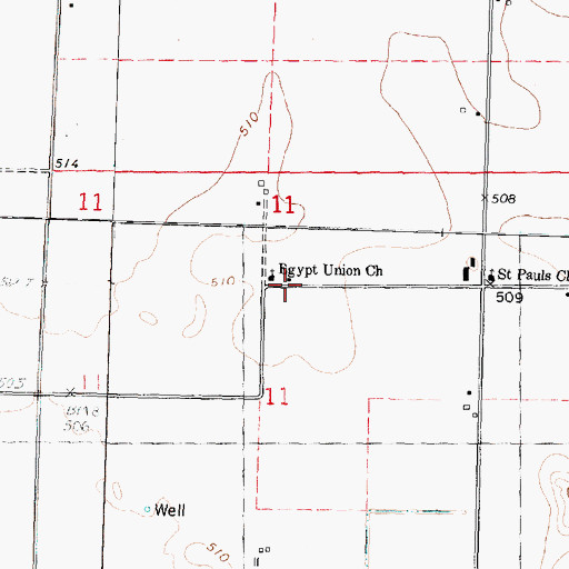Topographic Map of Egypt Union Church, IL