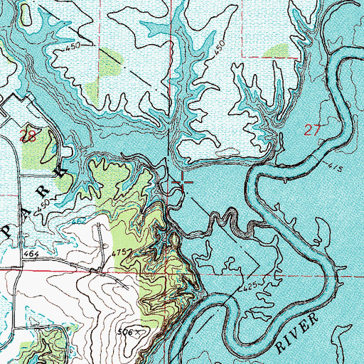 Topographic Map of Allen Branch, IL