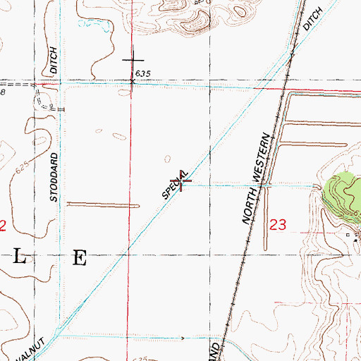 Topographic Map of Allen Creek, IL