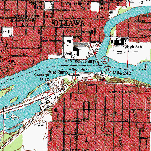 Topographic Map of Allen Park, IL