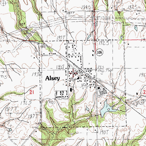 Topographic Map of Alsey, IL