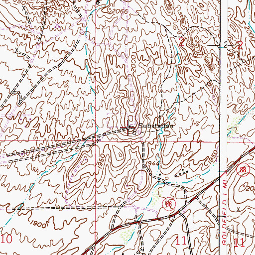 Topographic Map of Goldfield Switching Substation, AZ