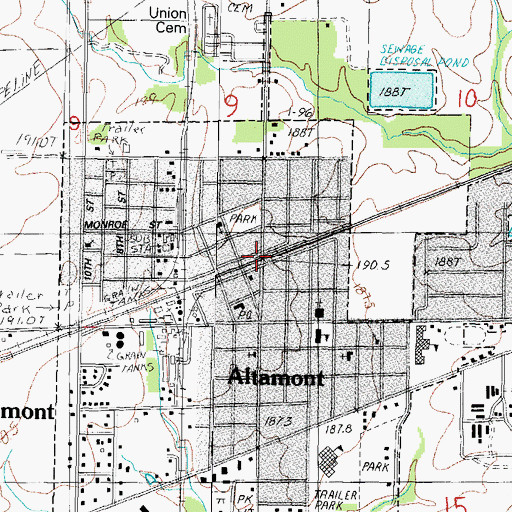 Topographic Map of Altamont, IL