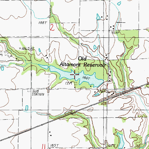 Topographic Map of Old Altamont Reservoir, IL