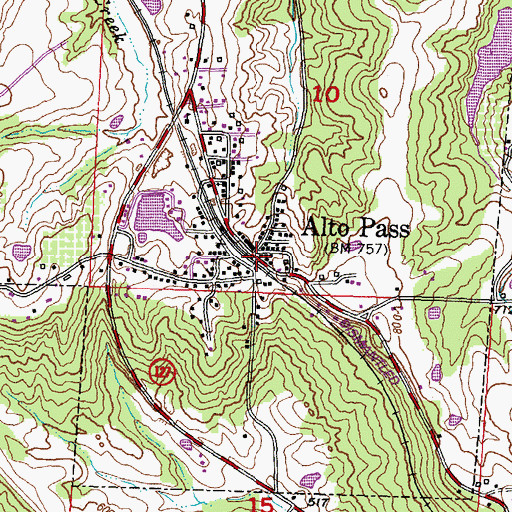 Topographic Map of Alto Pass, IL