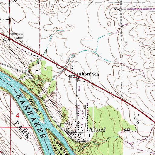 Topographic Map of Altorf School, IL