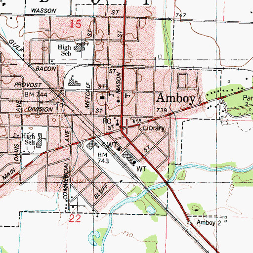 Topographic Map of Amboy, IL