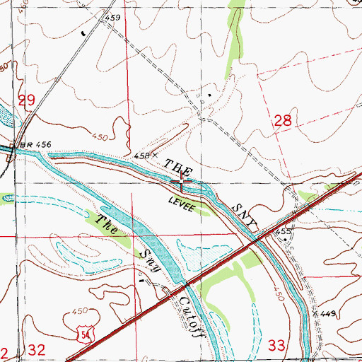 Topographic Map of Ambrosia Creek, IL
