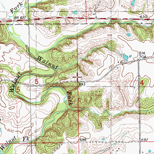 Topographic Map of Amen School (historical), IL