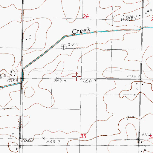 Topographic Map of Ames School (historical), IL